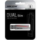 Hiksemi HS-USB-E307C 64GB U3 Dual Slim USB Drive – High Speed Dual Interface Flash Drive for Smartphones, Tablets, Laptops, and Professional Data Transfer