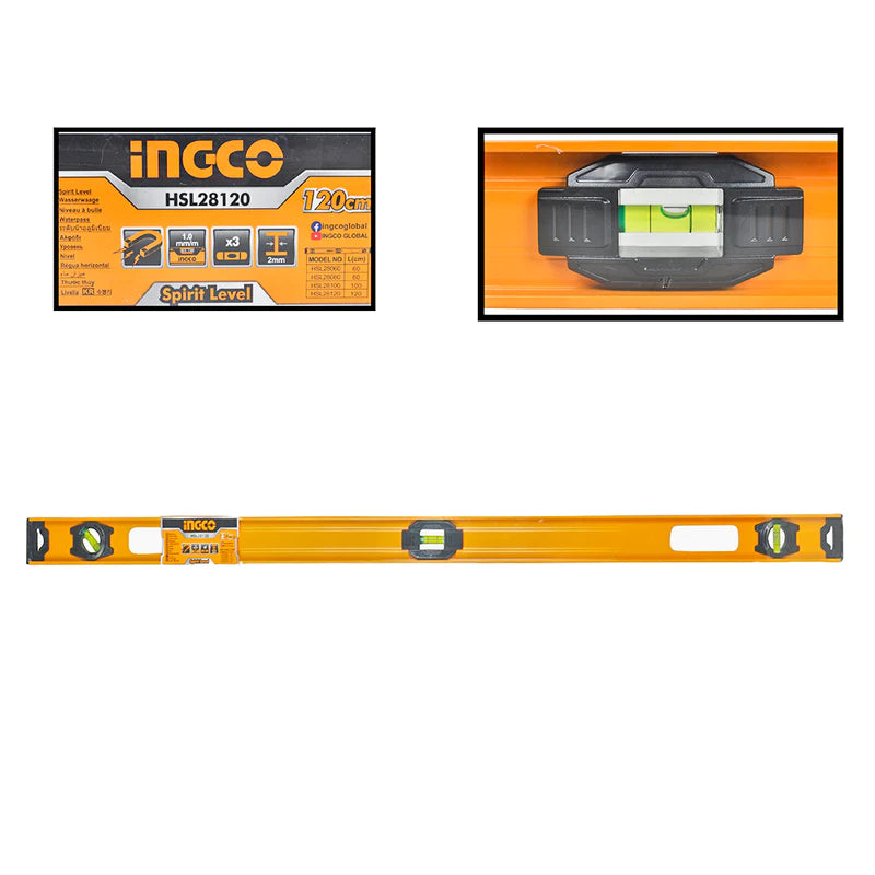 Ingco HSL28120 Spirit Level 2mm, 120cm