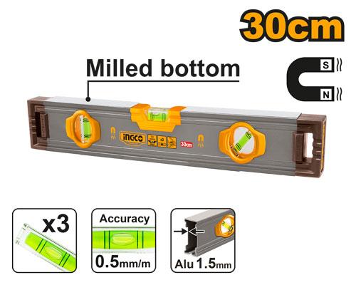 Ingco HSL38030M Spirit level with powerful magnets 30cm
