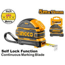 Ingco HSMT08519 5m x 19mm Steel Measuring Tape – Durable Precision Tape Measure for Construction & DIY