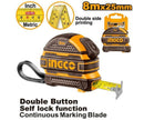 Ingco HSMT08825 Steel Measuring Tape 8m x 25mm – Durable Lockable Tape Measure for Construction & DIY