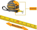 Ingco HSMT08825 Steel Measuring Tape 8m x 25mm – Durable Lockable Tape Measure for Construction & DIY