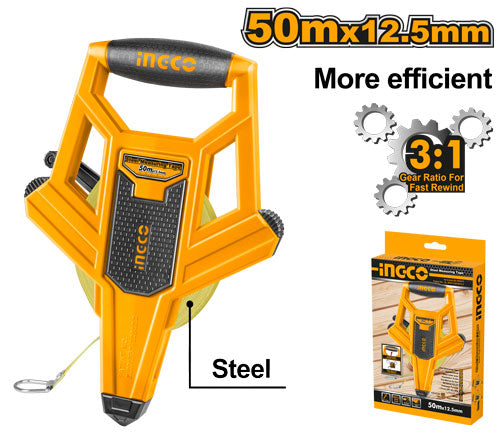 Ingco HSMT8550 Steel Measuring Tape 50m