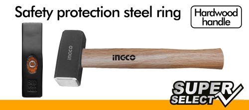 Ingco HSTH041000 Stoning Hammer with Wood Handle, 1 Kg