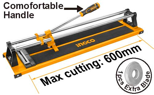 Ingco HTC04600 Tile Cutter - Max Cutting Length 600mm, Multi-Function Cutting