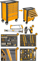 Ingco HTCS271621 Roller Tool Cabinet / Tool Chest with 162 pcs Hand Tools Set