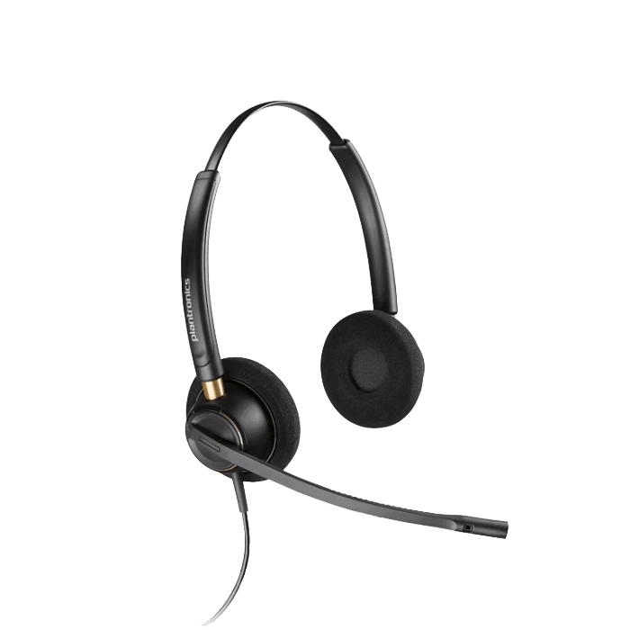 Plantronics Poly EncorePro HW520 Wired Headset, E and A Binaural Headphones with Noise Cancellation and Quick Disconnect (783P7AA)