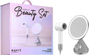 Havit HDK88 15W Wireless Charging Beauty Set with Hair Dryer & LED Mirror – Professional Personal Care and Beauty Kit with Fast Wireless Charging, Portable Hair Styling, Illuminated Mirror, and Travel Friendly Design for Home, Salon, and Daily Use