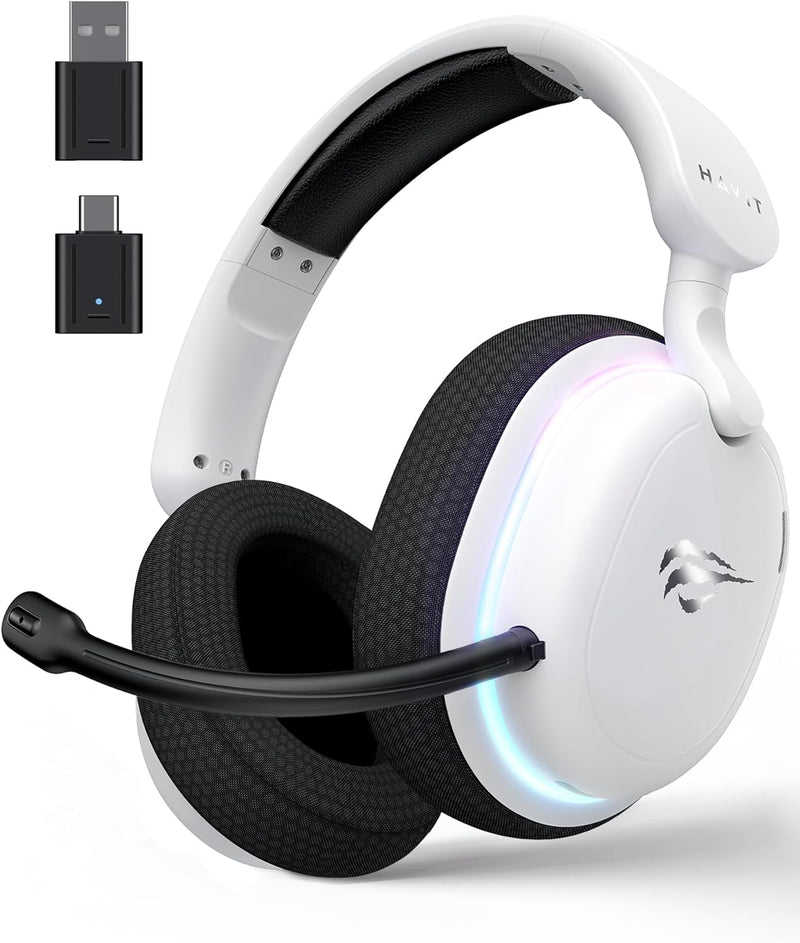 HAVIT Fuxi-H7 Wireless Gaming Headphones – 5-Mode RGB Lighting, Low Latency, Surround Sound-Gaming Series