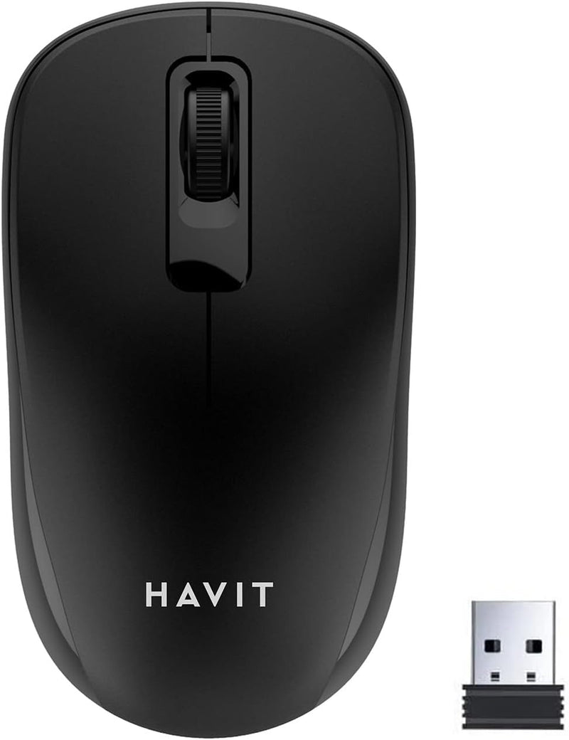 HAVIT MS626GT Wireless Optical Mouse – 2.4GHz, 10M Range, Ergonomic USB Mouse for PC & Laptop