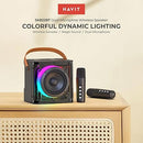 Havit SK822BT Mini Karaoke Machine with 2 Wireless Microphones, Speaker with Dynamic Lights, One-Touch Voice Change, Rechargeable Battery, Portable