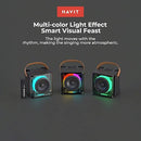 Havit SK822BT Mini Karaoke Machine with 2 Wireless Microphones, Speaker with Dynamic Lights, One-Touch Voice Change, Rechargeable Battery, Portable