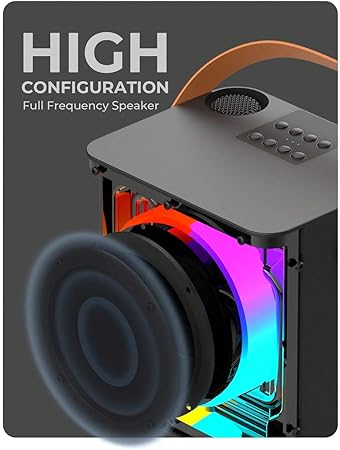Havit SK822BT Mini Karaoke Machine with 2 Wireless Microphones, Speaker with Dynamic Lights, One-Touch Voice Change, Rechargeable Battery, Portable
