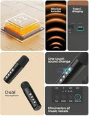 Havit SK822BT Mini Karaoke Machine with 2 Wireless Microphones, Speaker with Dynamic Lights, One-Touch Voice Change, Rechargeable Battery, Portable