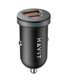 Havit CC2043 30W Dual-Port Car Charger DriveCharge Pro – Fast Charging USB + USB-C Car Adapter for Smartphones, Tablets, and In-Car Power Use