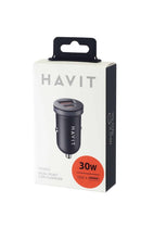Havit CC2043 30W Dual-Port Car Charger DriveCharge Pro – Fast Charging USB + USB-C Car Adapter for Smartphones, Tablets, and In-Car Power Use