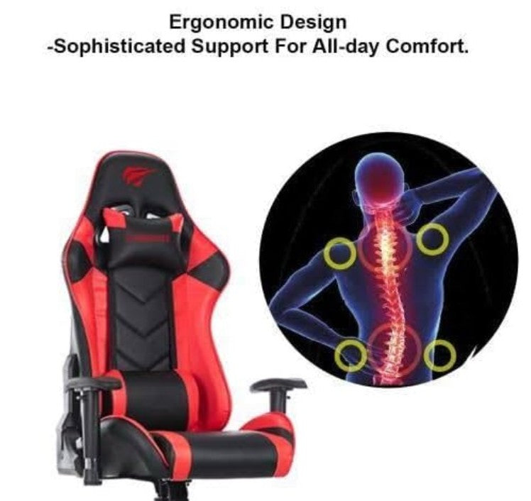 HAVIT GC932 Gaming Chair with Normal Sponge Back and Shaping Sponge Seat – Premium Comfort, Ergonomic Support, Perfect for Gamers and Home Office