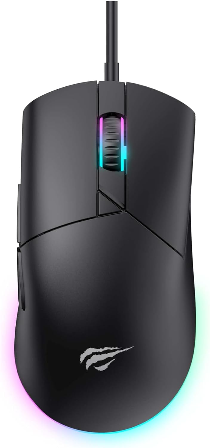 Havit MS1038 RGB Backlit Wired USB Gaming Mouse – High Precision, Programmable Buttons, Ergonomic Grip