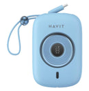 Havit PB5214 10000mAh 35W PD Fast Charging Power Bank with USB-C Cable | Compact Portable Charger for Phones, Tablets & Laptops