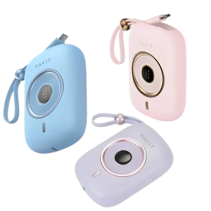 Havit PB5214 10000mAh 35W PD Fast Charging Power Bank with USB-C Cable | Compact Portable Charger for Phones, Tablets & Laptops