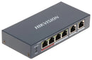Hikvision DS-3E0106P-E/M 4-Ports 100 Mbps Unmanaged PoE Switch – Reliable network connectivity with power and data delivery for IP cameras and other PoE-enabled devices
