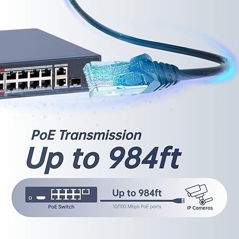 Hikvision DS-3E1318P-EI/M - 16 Port Fast Ethernet Smart POE Switch