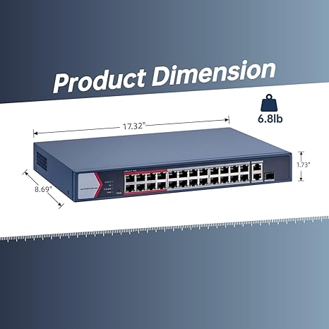 Hikvision DS-3E1326P-EI/M- 24 Port Fast Ethernet Smart POE Switch