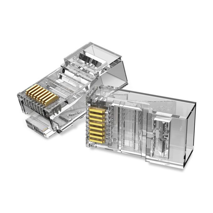 Vention IDBR0-100 Cat.5E UTP RJ45 Modular Plug Transparent Connectors 100 Pack