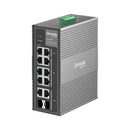 TP-Link IES210GPP Omada 10-Port Industrial Gigabit Switch – 6× PoE+ &amp; 2× PoE++ (240W), DIN-Rail, Cloud Managed