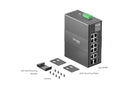 TP-Link IES210GPP Omada 10-Port Industrial Gigabit Switch – 6× PoE+ &amp; 2× PoE++ (240W), DIN-Rail, Cloud Managed
