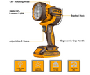 Ingco CWLI2088 Cordless LED Work Lamp – Rechargeable, Adjustable, High Brightness