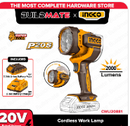 INGCO CWLI20881 20V Lithium-Ion Cordless LED Work Lamp – Rechargeable, High Brightness