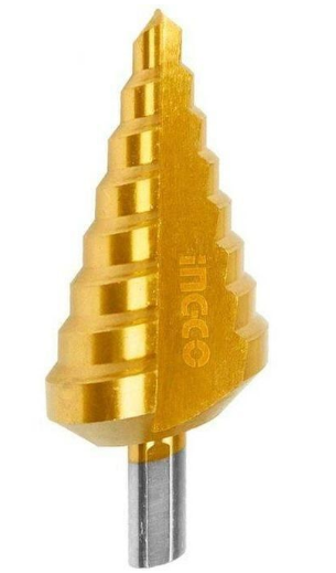 INGCO Step Drill Bit AKSDS10453 – High-Speed Steel Step Bit for Metal, Wood &amp; Plastic - 4–12mm Drill Accessory