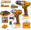 Ingco CKLI20157 Li-Ion Cordless 2PCS Combo Kit – Drill &amp; Impact Driver Power Tool Set