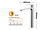 INGCO HSLBM12702 Single Lever Washbasin Mixer – Chrome Bathroom Sink Tap - Modern Basin Faucet
