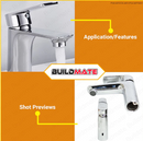 INGCO HSLBM11501 Single Lever Washbasin Mixer – Chrome Finish - Brass Body, ½" Connector, Ceramic Cartridge