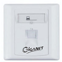 Giganet 1-port Single-Gang Shuttered Keystone Faceplate (GN-FP-01)