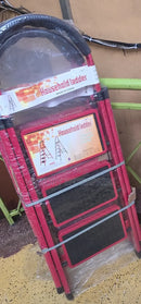 In-House XL01-3STEPRED 3 Step Steel Red Folding Ladder 150kg Capacity – Heavy Duty Industrial Grade A-Type Step Ladder for Home, Office, Maintenance, and Construction Use