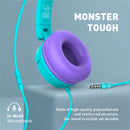 Promate JEWEL HD Stereo KidSafe Wired Headset (Aqua) – Safe High-Definition Audio Headphones for Children, Learning, Gaming, and Multimedia Use