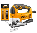 Ingco JS80028 800W Jig Saw – 3000RPM Variable-Speed Cutter with 5 Saw Blades for Precise Wood & Metal Cutting