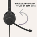 Jabra Evolve 10 USB-A Wired Stereo Headset Noise Cancelling Microphone Leatherette Ear Cushions 2699-820-109 – Professional Grade Office Headset for Calls, Customer Support, and Unified Communications