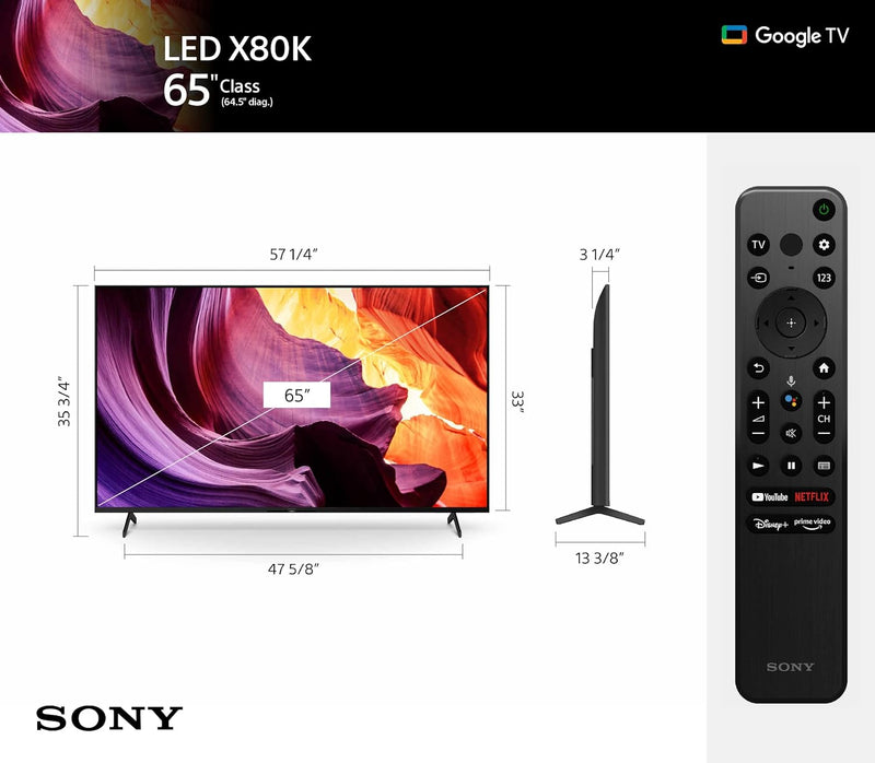 Sony Bravia KD-65X80K 65-inch 4K UHD HDR Smart Google TV