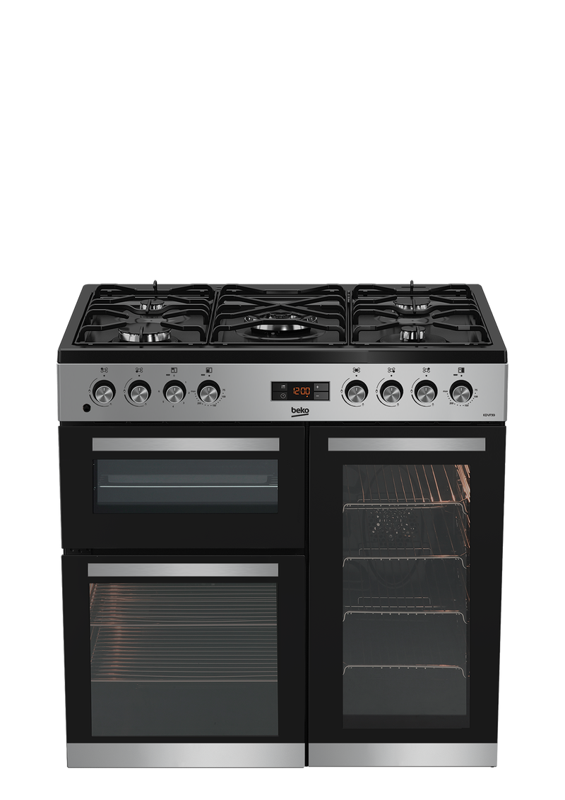 Beko KDVF90X 5-burners 90cm Freestanding Fan Heating No Grill Gas Cooker