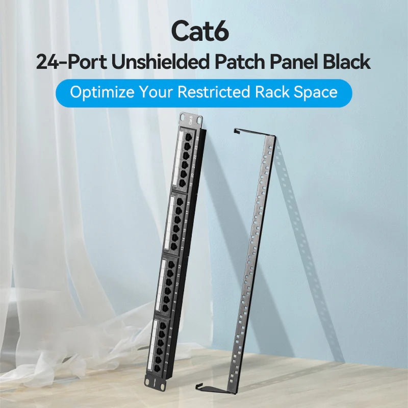 Vention KGCB0 24-Port Cat6 Unshielded Keystone Patch Panel