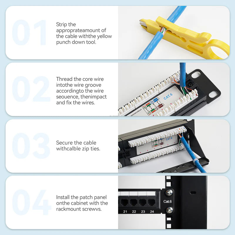 Vention KGCB0 24-Port Cat6 Unshielded Keystone Patch Panel