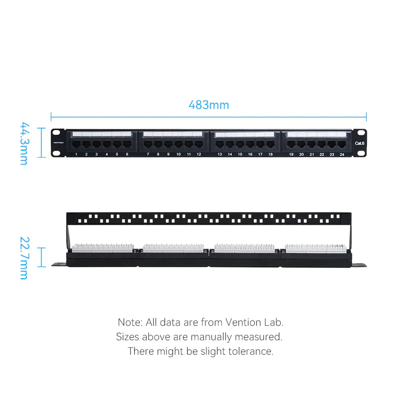Vention KGCB0 24-Port Cat6 Unshielded Keystone Patch Panel