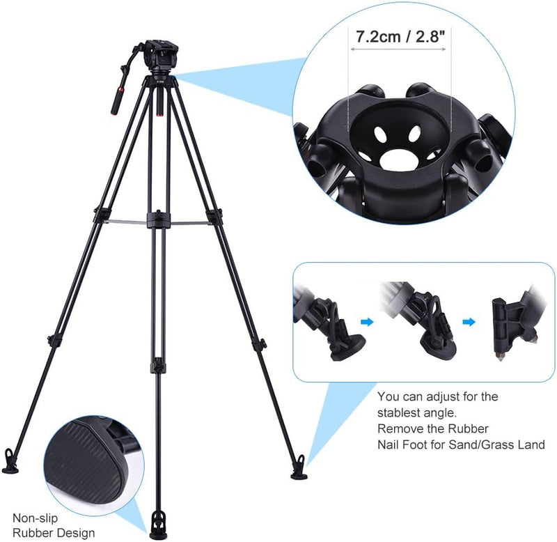 Kingjoy VT-3500 Professional Heavy Duty Video Tripod with VT-3530 Fluid Head
