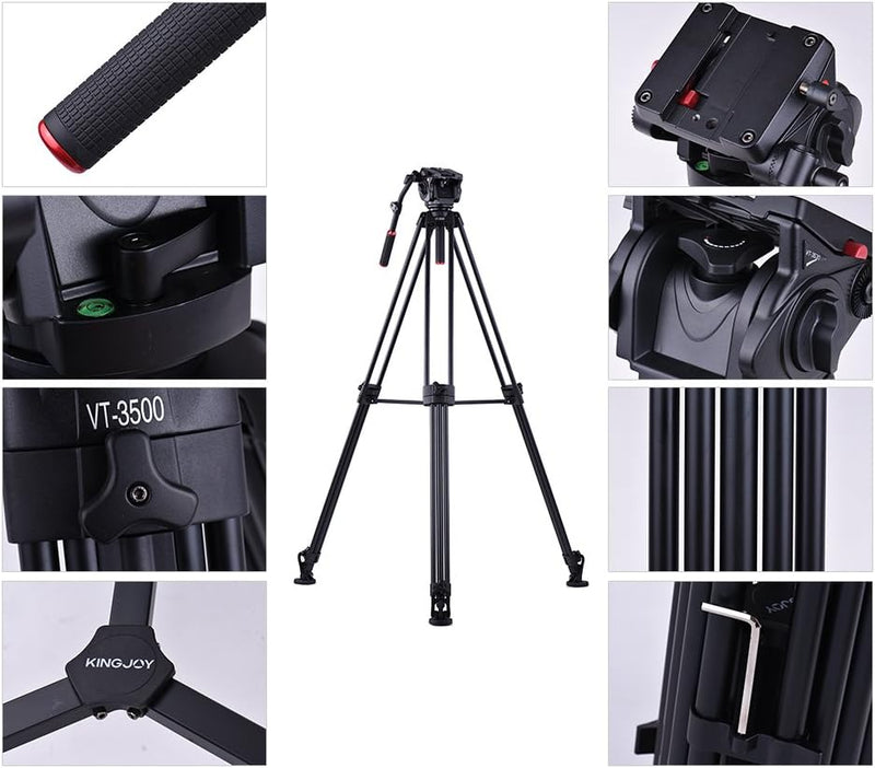Kingjoy VT-3500 Professional Heavy Duty Video Tripod with VT-3530 Fluid Head
