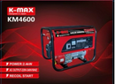 K-Max Italy 2.4kVA Petrol Generator KM4600E – Electric Start Gasoline Generator