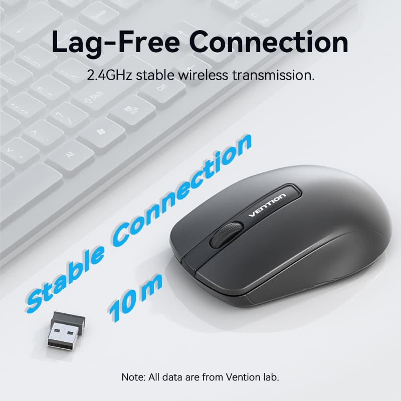 Vention KTBB0 3-Button Wireless Computer Mouse with USB Receiver